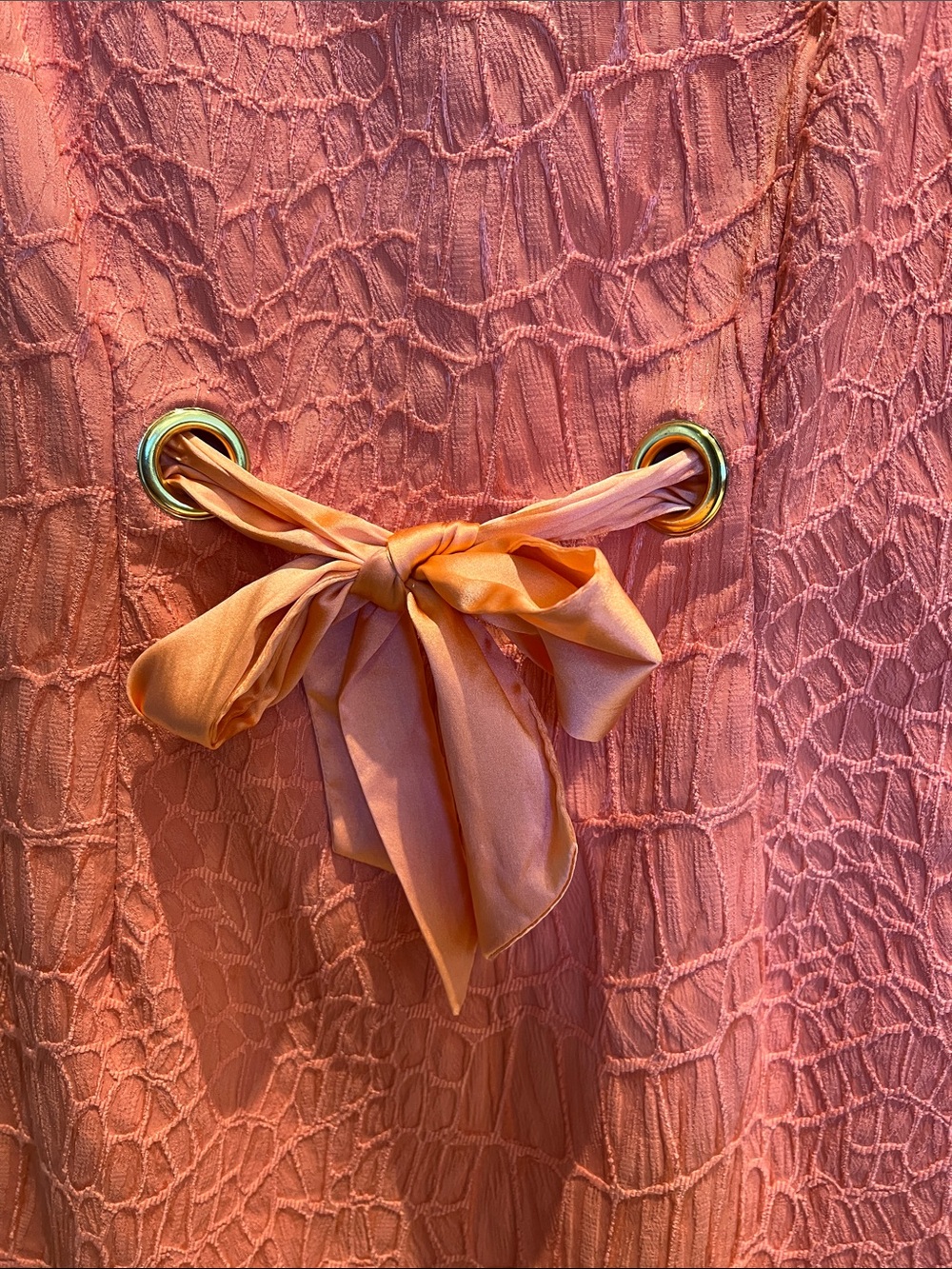 Taylor Coral Textured Shift with Waist Bow Accent - Picture 2 of 5